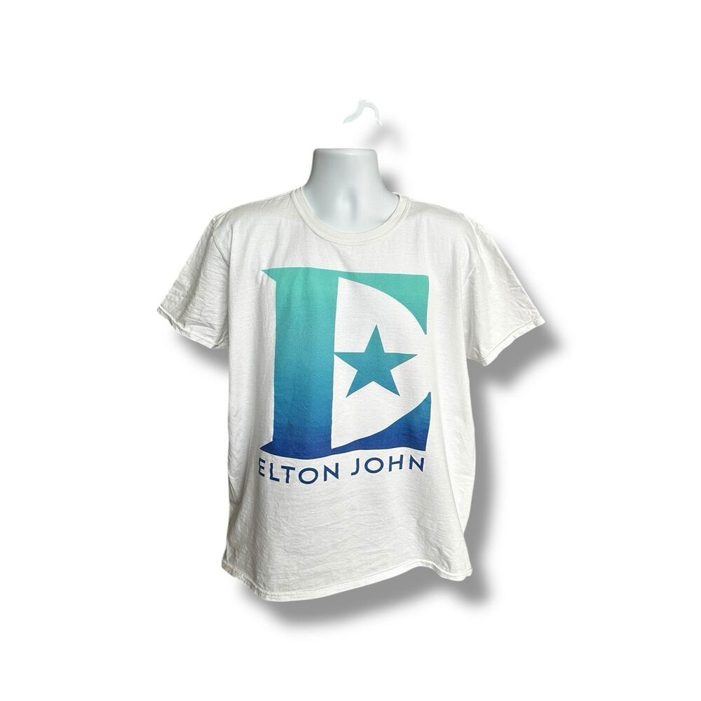 Elton John Farewell Yellow Brick Road Tour Dates 2019 T-shirt White Logo XL